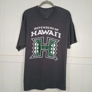 Defend Hawaii × Rainbow Warriors Shirt "Defenders" Graphic Tee Men's XL Gray SS